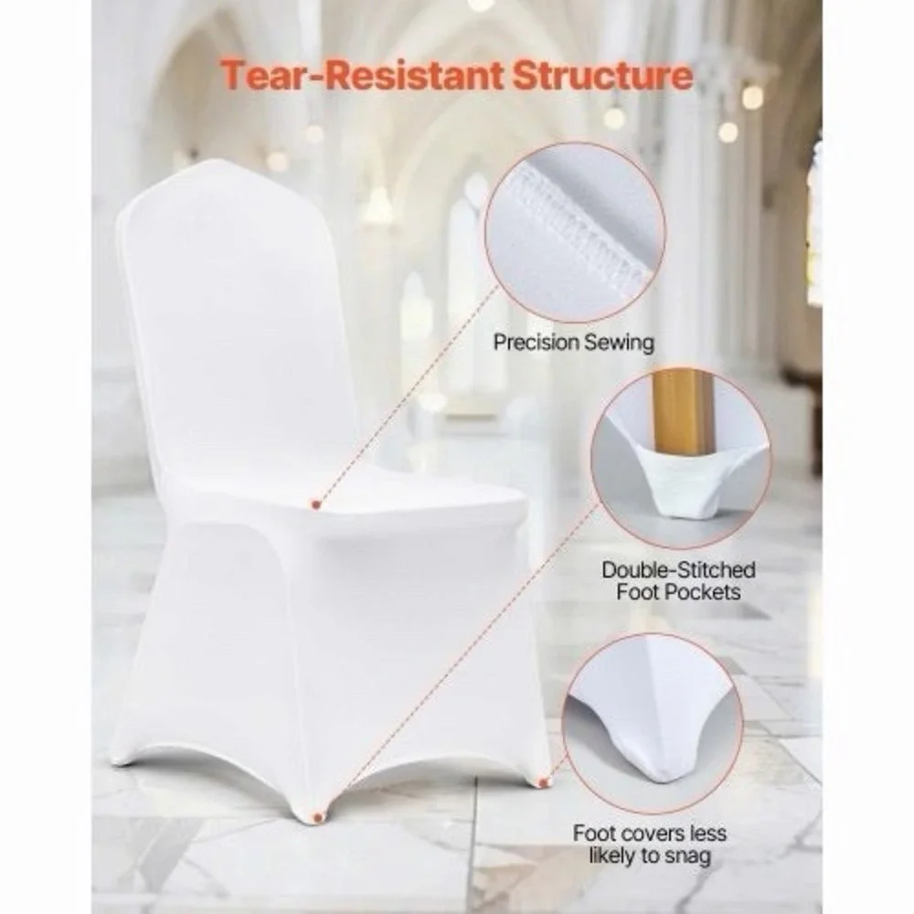 50 Pack VEVOR Stretch Spandex Folding Chair Covers, Universal Fitted Chair Cover